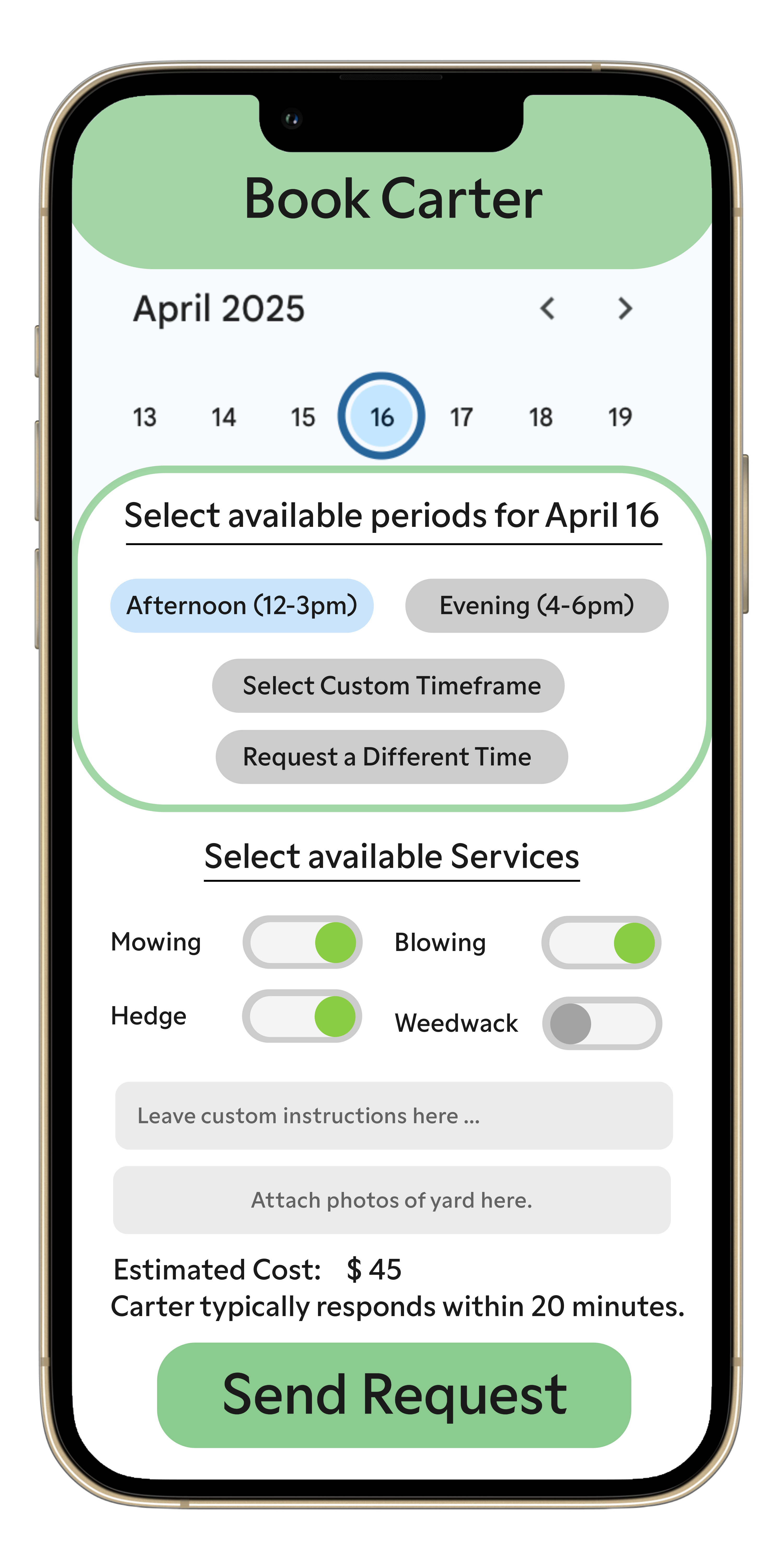 Booking Page Feature