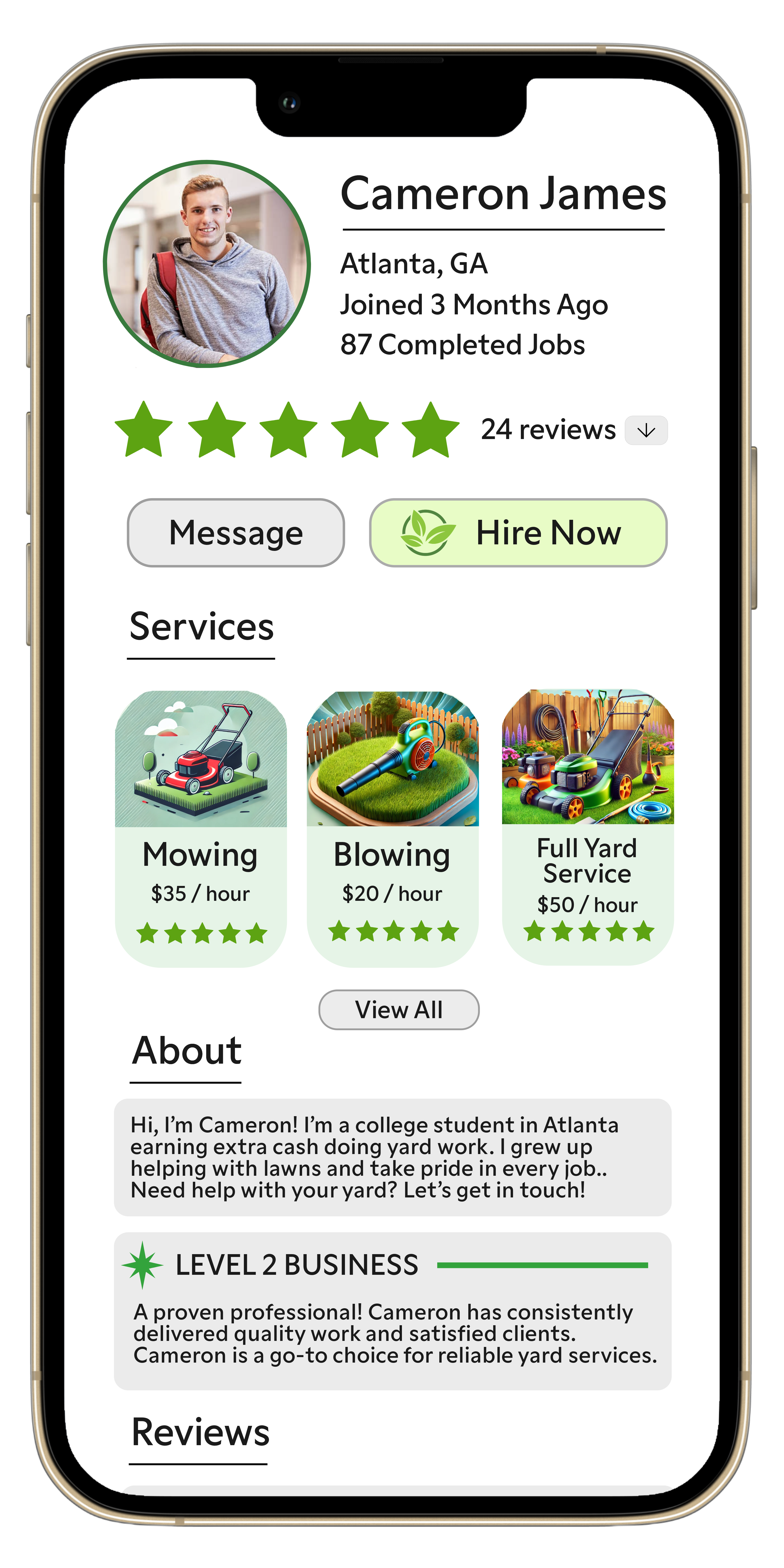 Yardly App Mockup